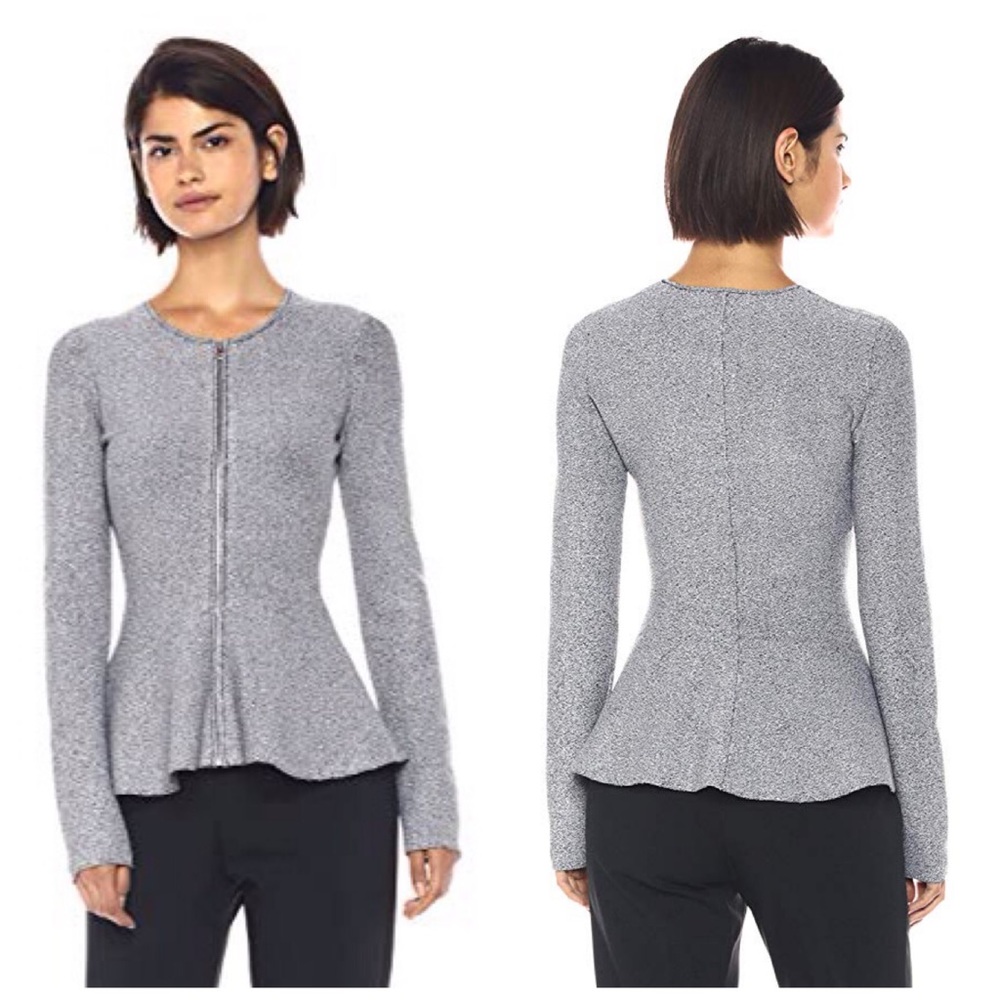 Topshop Peplum Gray Jacket Sz 4p (R36)